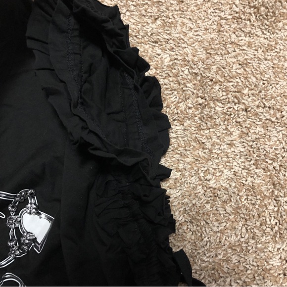 Black Monte Cervino Graphic Beaded Ruffle Shirt - Picture 5 of 5